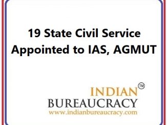 19 State Civil Service appointed IAS in AGMUT Cadre